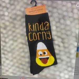 Halloween Candy Corn Novelty Socks - Black and Yellow